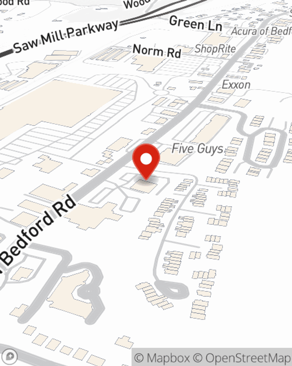 Map showing State Farm Agent Mike Christastie's office at 280 North Bedford Road Suite 207 Mount Kisco, NY