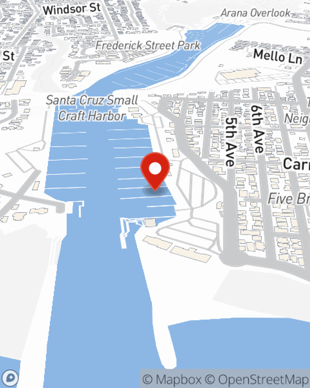 Map showing State Farm Agent Chris Buich's office at 2222 E Cliff Drive, Suite 200, Santa Cruz, CA