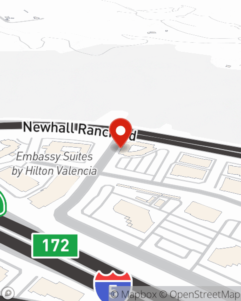 Map showing State Farm Agent Enrique Borja's office at 28494 Westinghouse Place, Suite 303, Valencia, CA