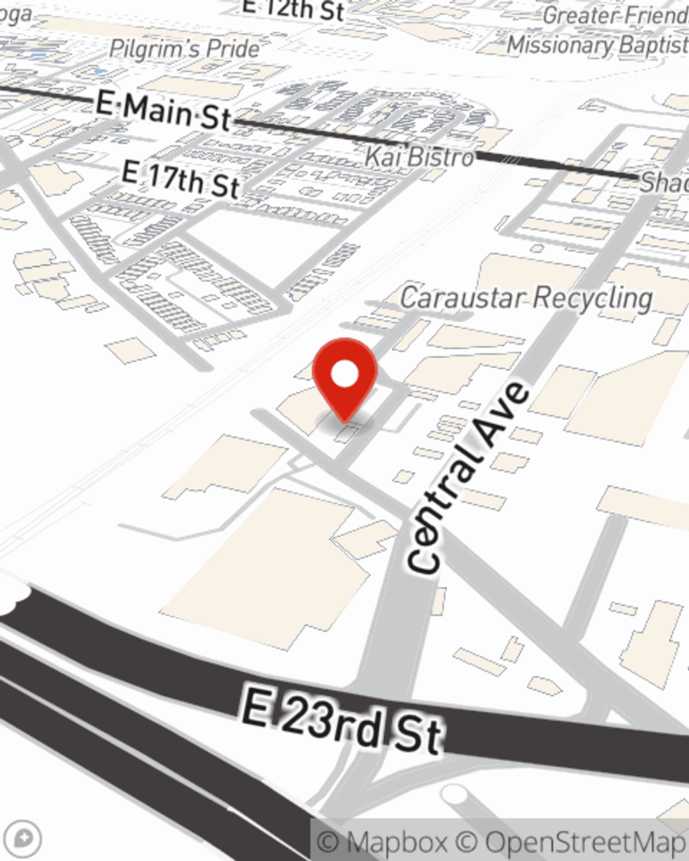 Map showing State Farm Agent Ryan Hicks's office at 2140 Rossville Ave, Suite 104, Chattanooga, TN