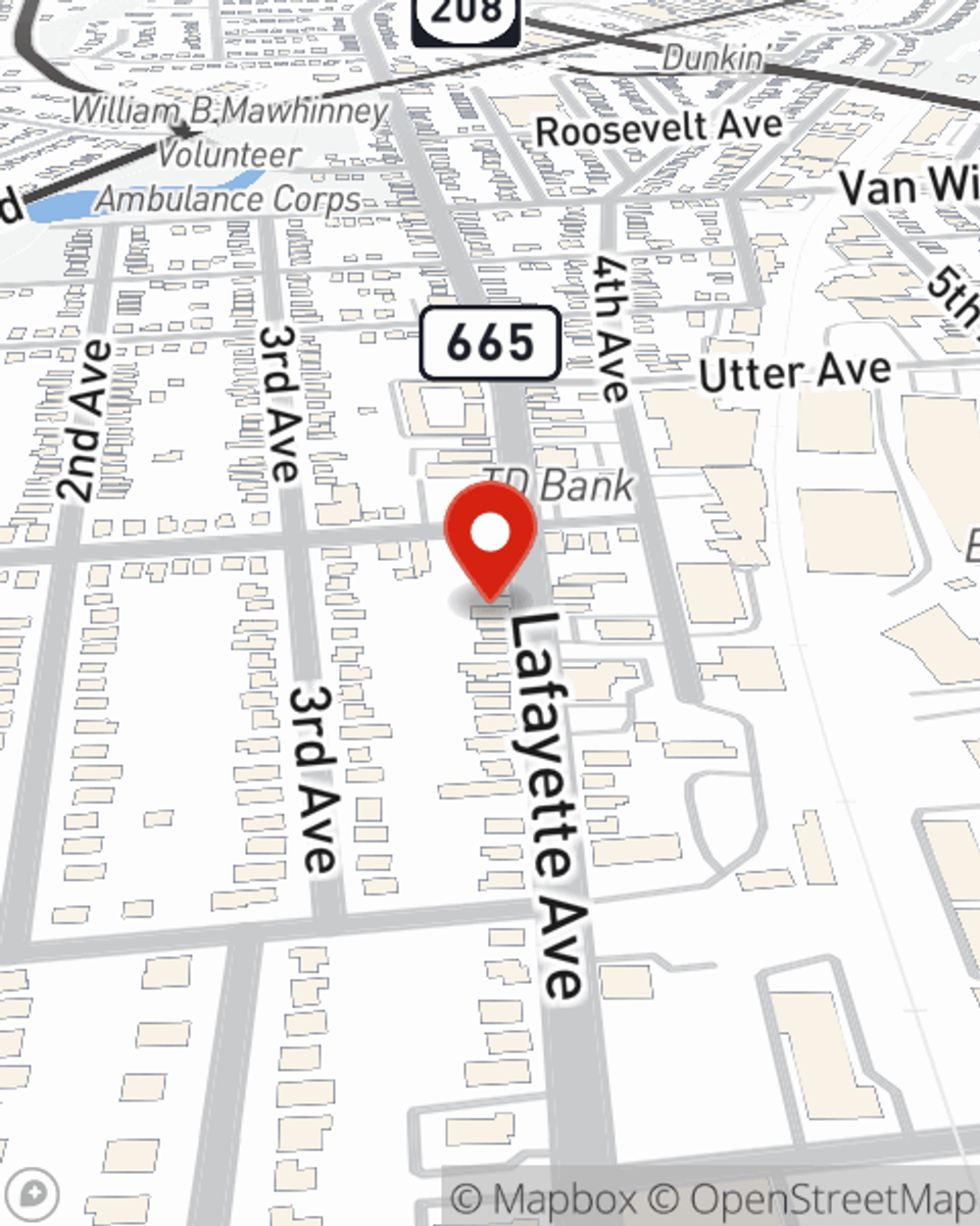 Map showing State Farm Agent David Ziegenbalg's office at 572 Lafayette Avenue, Hawthorne, NJ