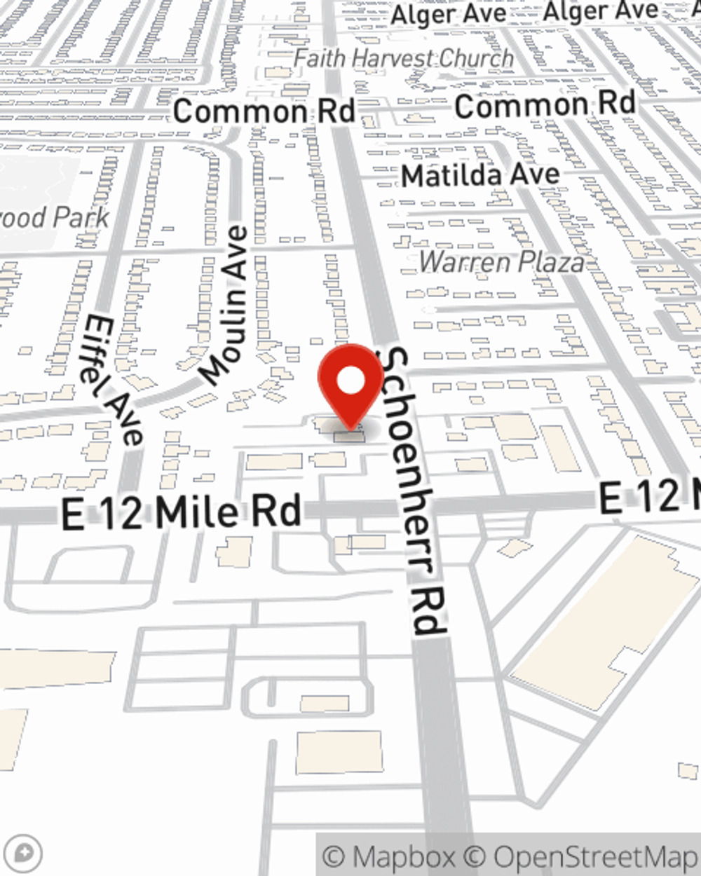 Map showing State Farm Agent's office