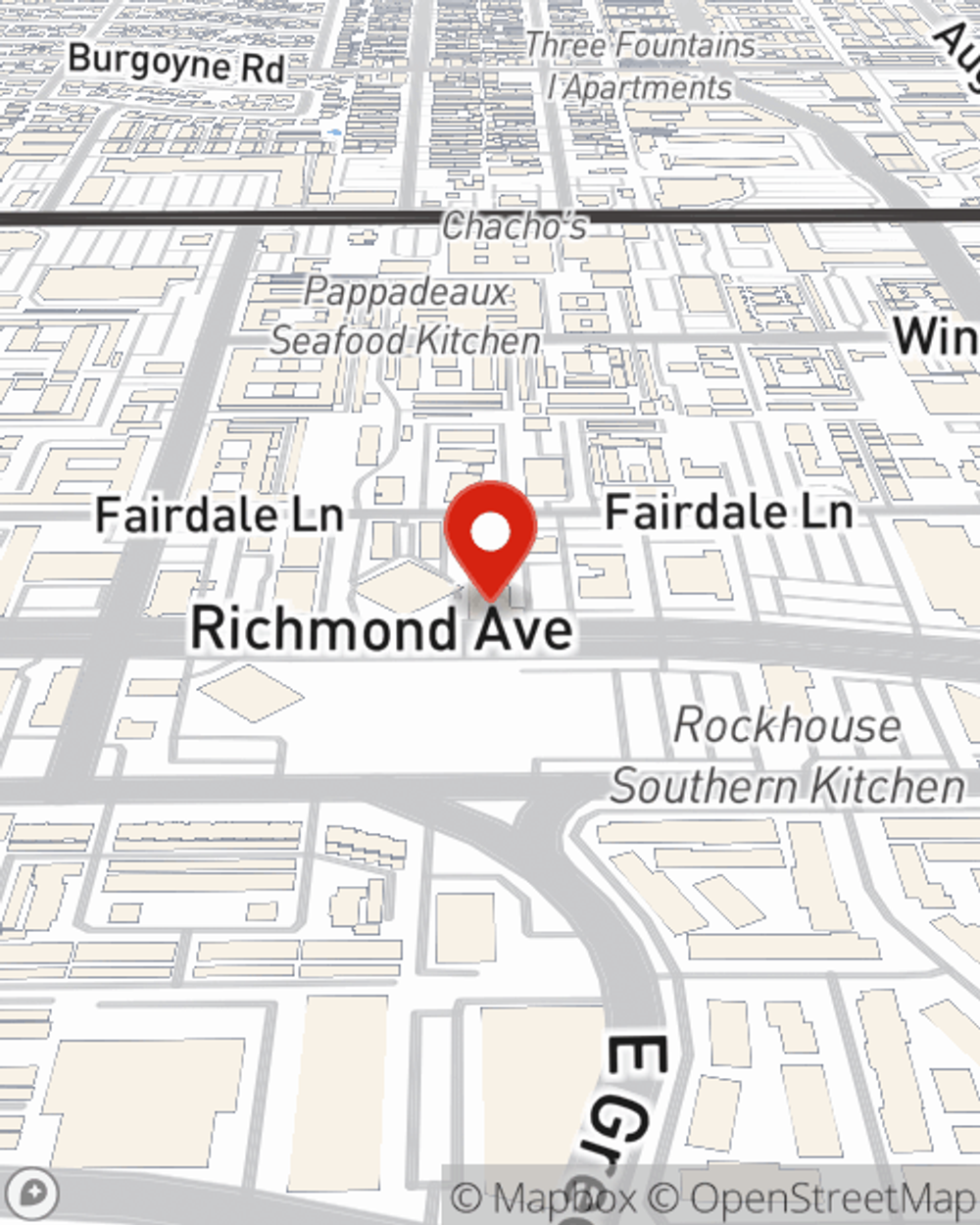 Map showing State Farm Agent's office