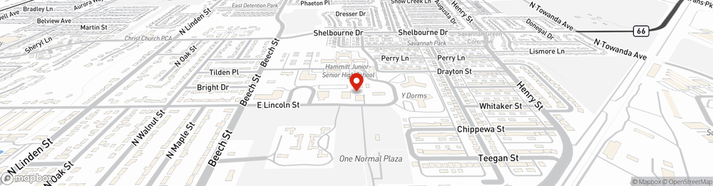 Map showing State Farm Agent Johnny Agent's office at 618 E Lincoln St, Normal, IL