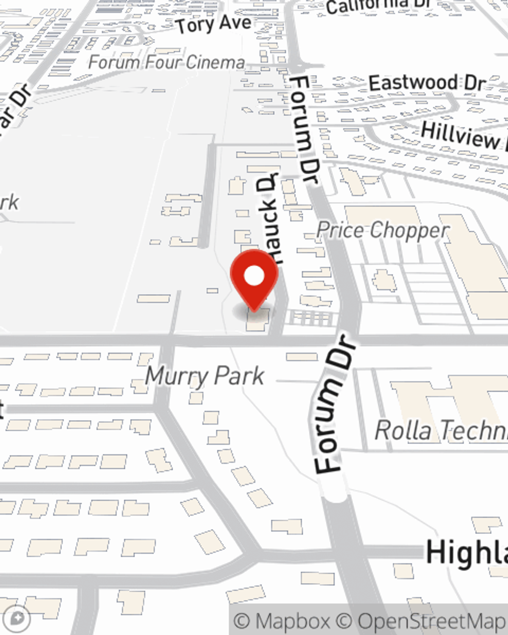 Map showing State Farm Agent Angie Dell Foster's office at 1007 Hauck Drive, Rolla, MO