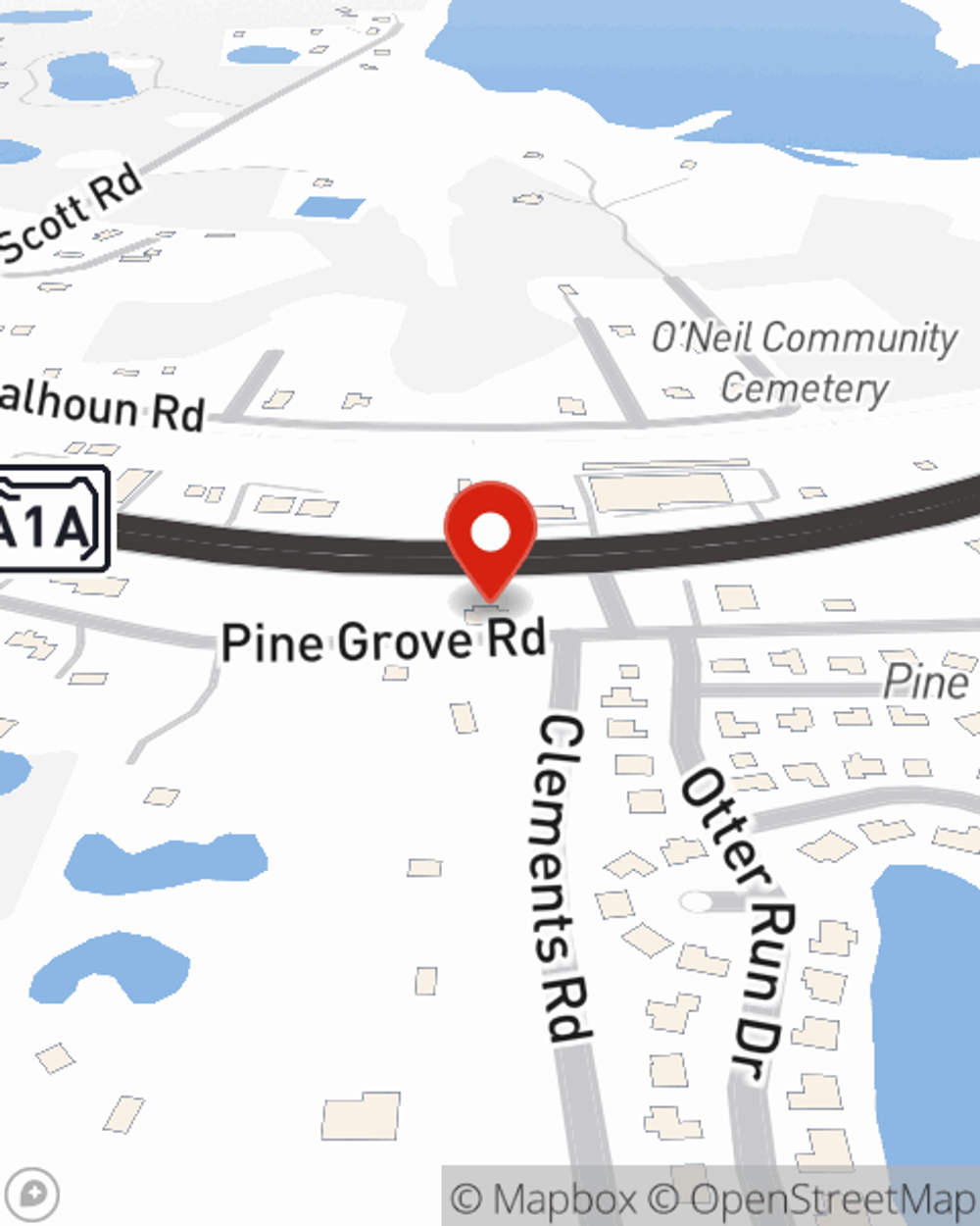 Map showing State Farm Agent Fernando Cevallos's office at 474418 E State Road 200, Fernandina Beach, FL