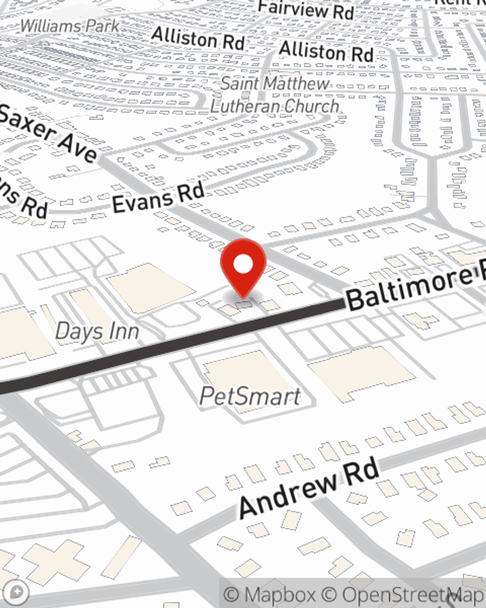 Map showing State Farm Agent John Fabry's office at 620 Baltimore Pike, Springfield, PA