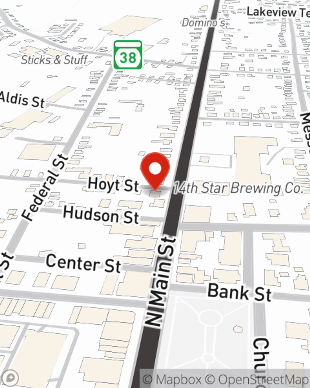 Map showing State Farm Agent Josh Barney's office at 132 North Main Street, Saint Albans, VT