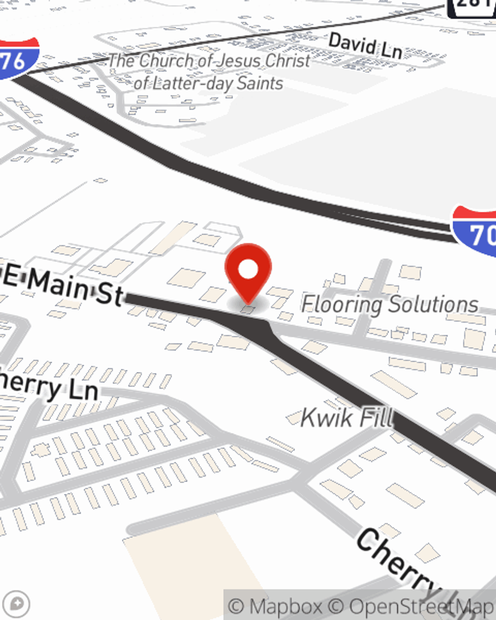 Map showing State Farm Agent's office
