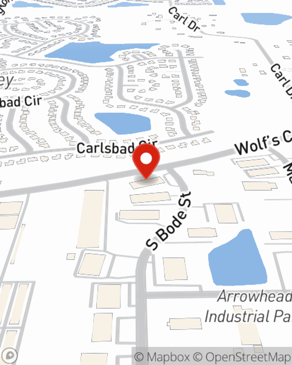 Map showing State Farm Agent Bob Bevilacqua's office at 10022 Bode St, Ste 2A, Plainfield, IL