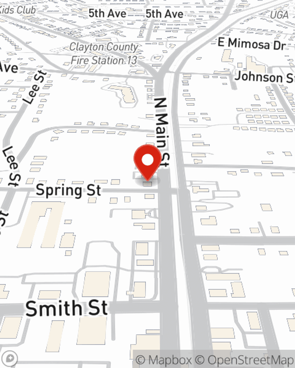 Map showing State Farm Agent's office