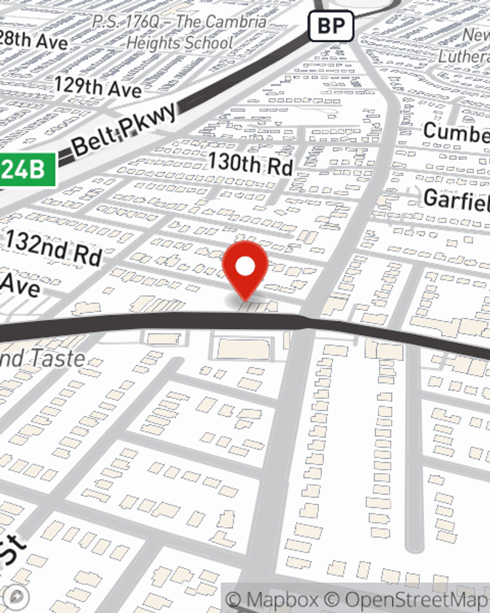 Map showing State Farm Agent Tony Petrozzella's office at 24427 Merrick Blvd, Rosedale, NY
