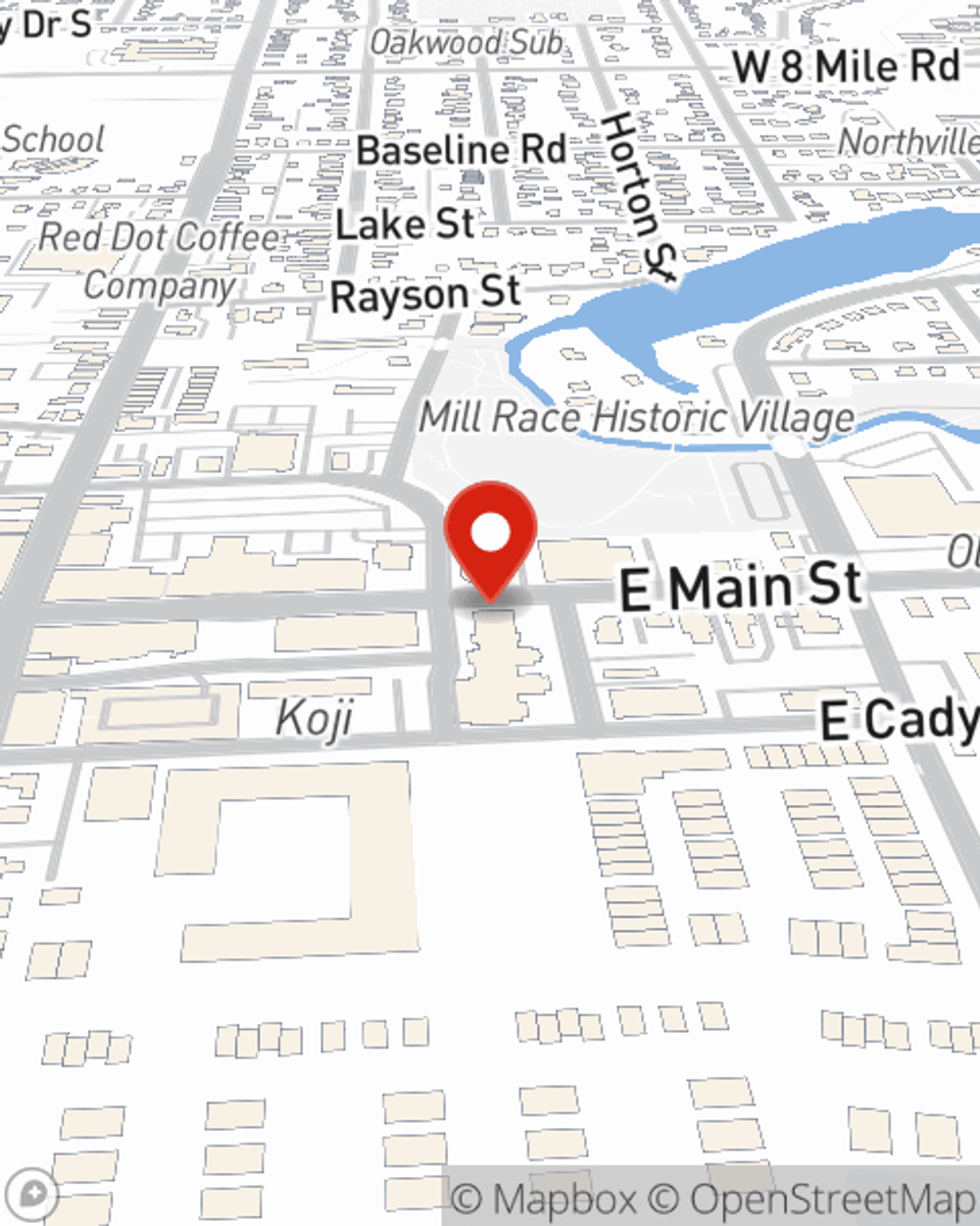 Map showing State Farm Agent Nancy DeMars's office at 194 E Main St, Northville, MI