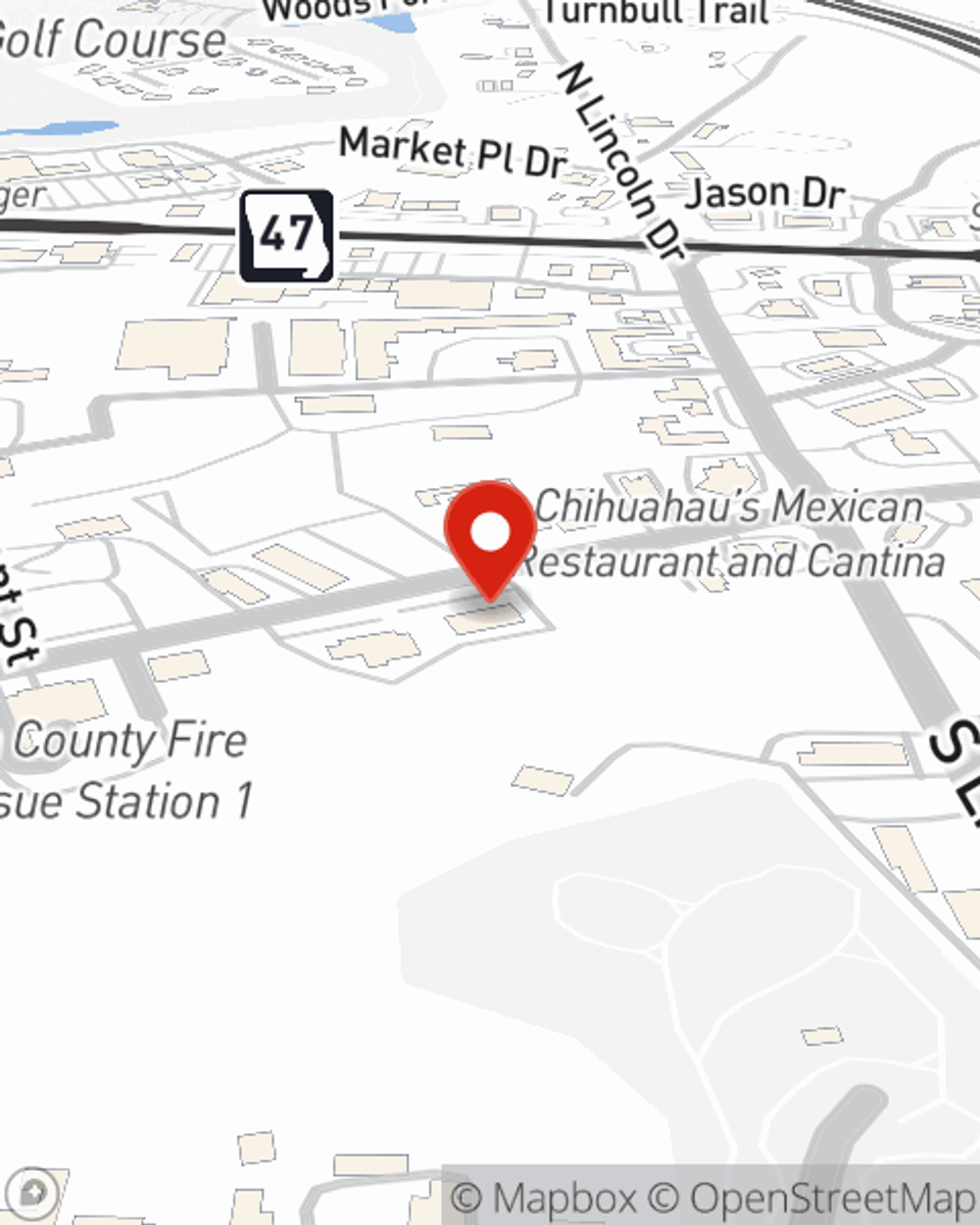 Map showing State Farm Agent Ron Mills's office at 850 E Cherry Street, Suite C, Troy, MO