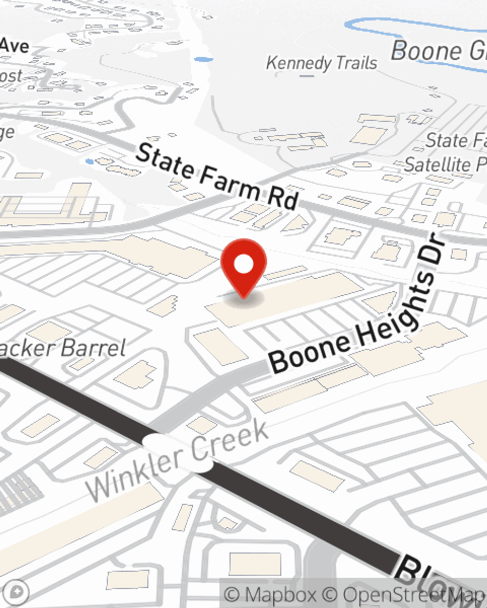 Map showing State Farm Agent Andrea McDonough's office at 215 Boone Heights Dr Ste 202, Boone, NC
