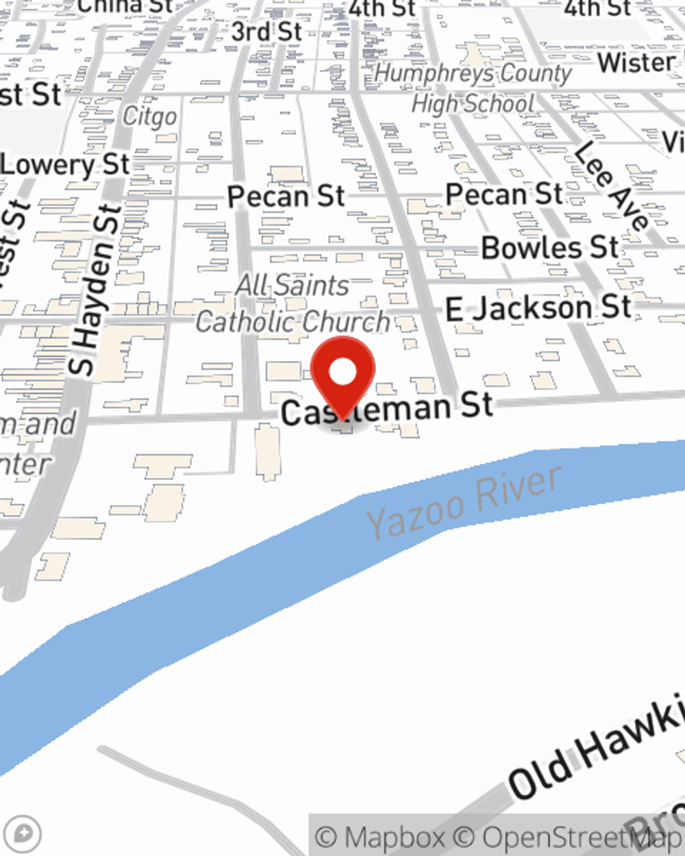 Map showing State Farm Agent's office