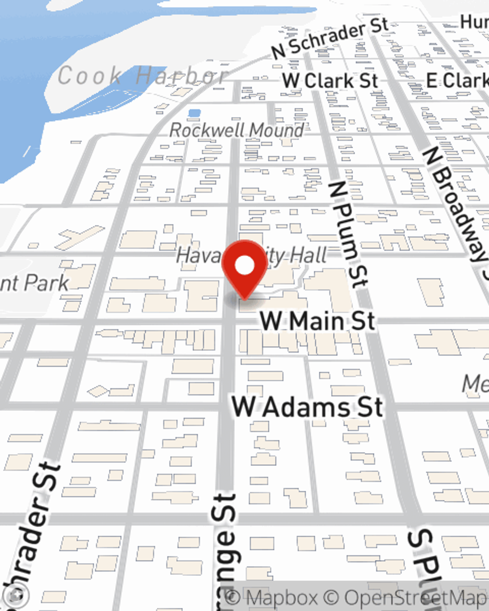 Map showing State Farm Agent Joshua Peterson's office at 230 W Main Street, Havana, IL
