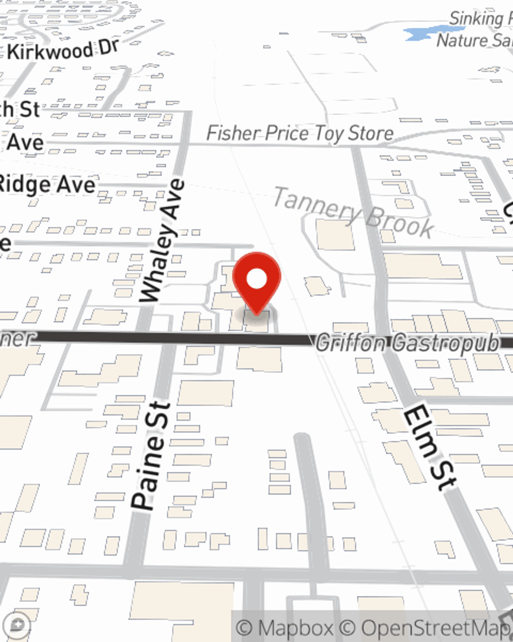 Map showing State Farm Agent Kasey Labrie's office at 594 Main St Unit 2 East Aurora, NY
