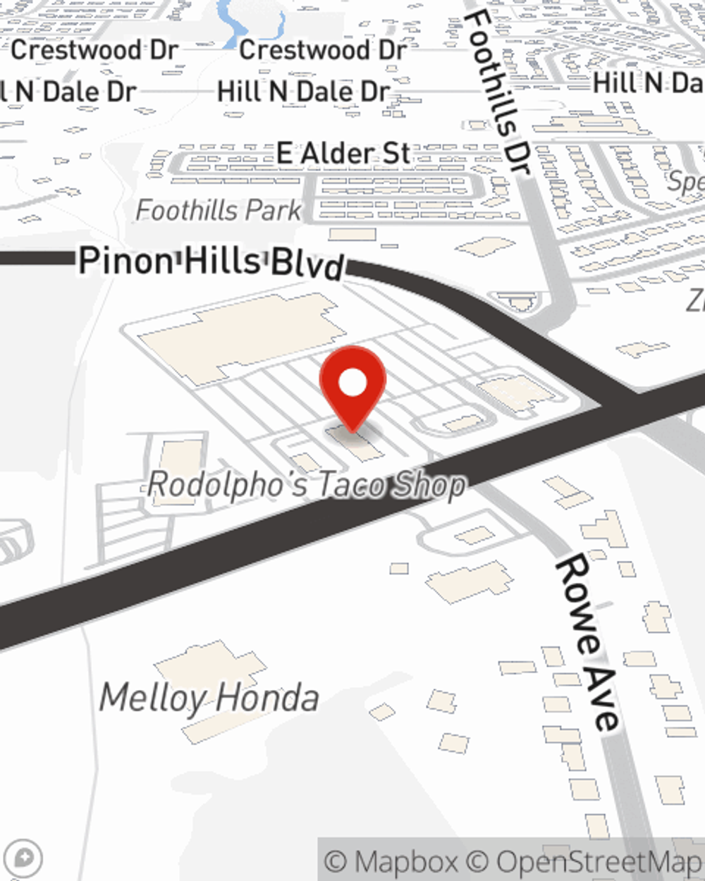 Map showing State Farm Agent's office