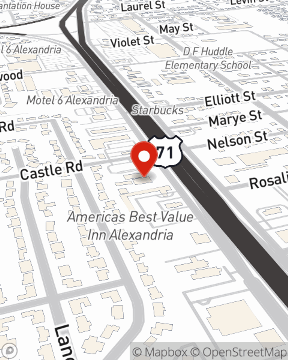 Map showing State Farm Agent Richard Stock's office at 1104 MacArthur Dr, Alexandria, LA