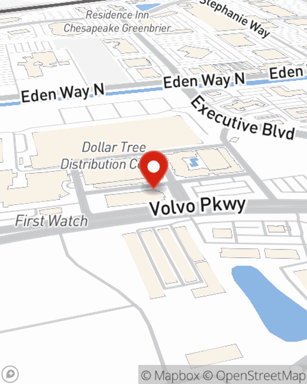 Map showing State Farm Agent Rita Keels's office at 555 Belaire Av Ste 210, PO BOX 2364, Chesapeake, VA