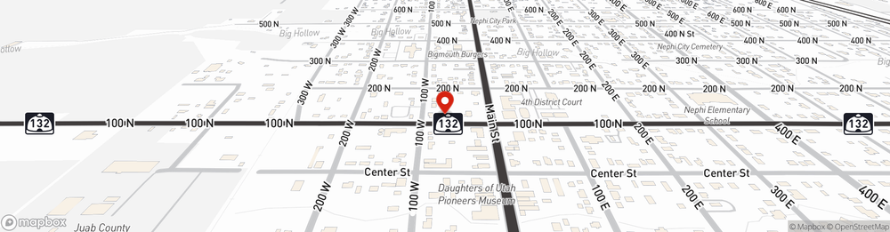 Map showing State Farm Agent Taylor Hall's office at 70 W 100 N, Nephi, UT