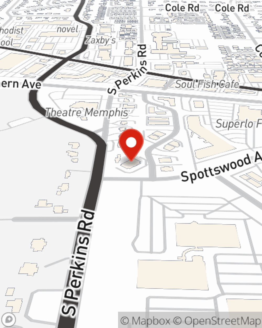 Map showing State Farm Agent BJ Nagle's office at 699 Oakleaf Office Lane Suite 105, Memphis, TN