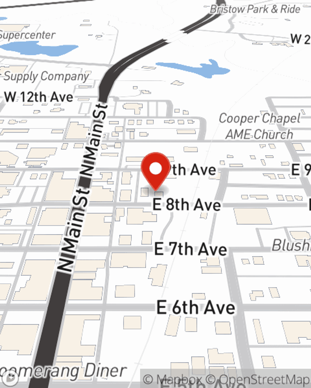 Map showing State Farm Agent's office