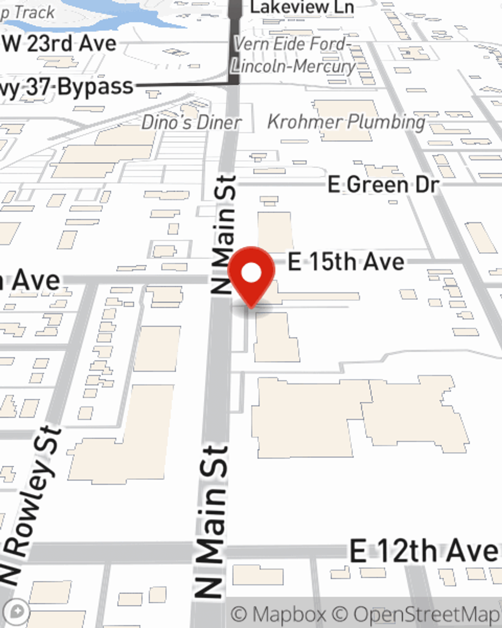 Map showing State Farm Agent's office