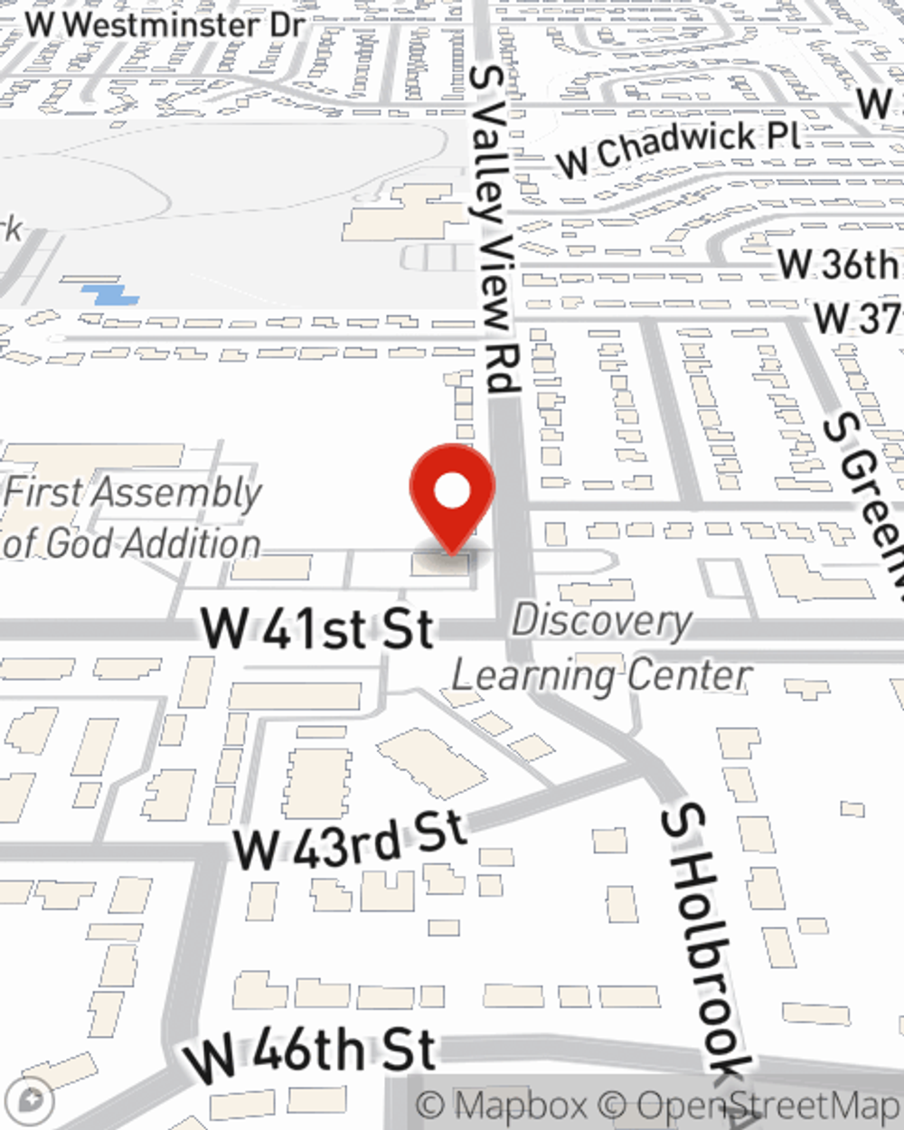 Map showing State Farm Agent Dan Scholten's office at 6100 W 41st ste 102, Sioux Falls, SD