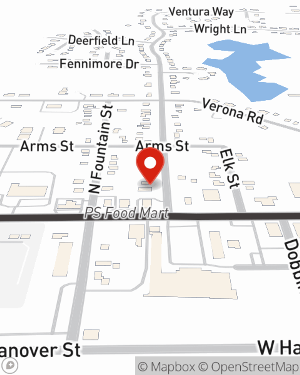 Map showing State Farm Agent Lisa Sands's office at 103 Greenfield Blvd, Marshall, MI