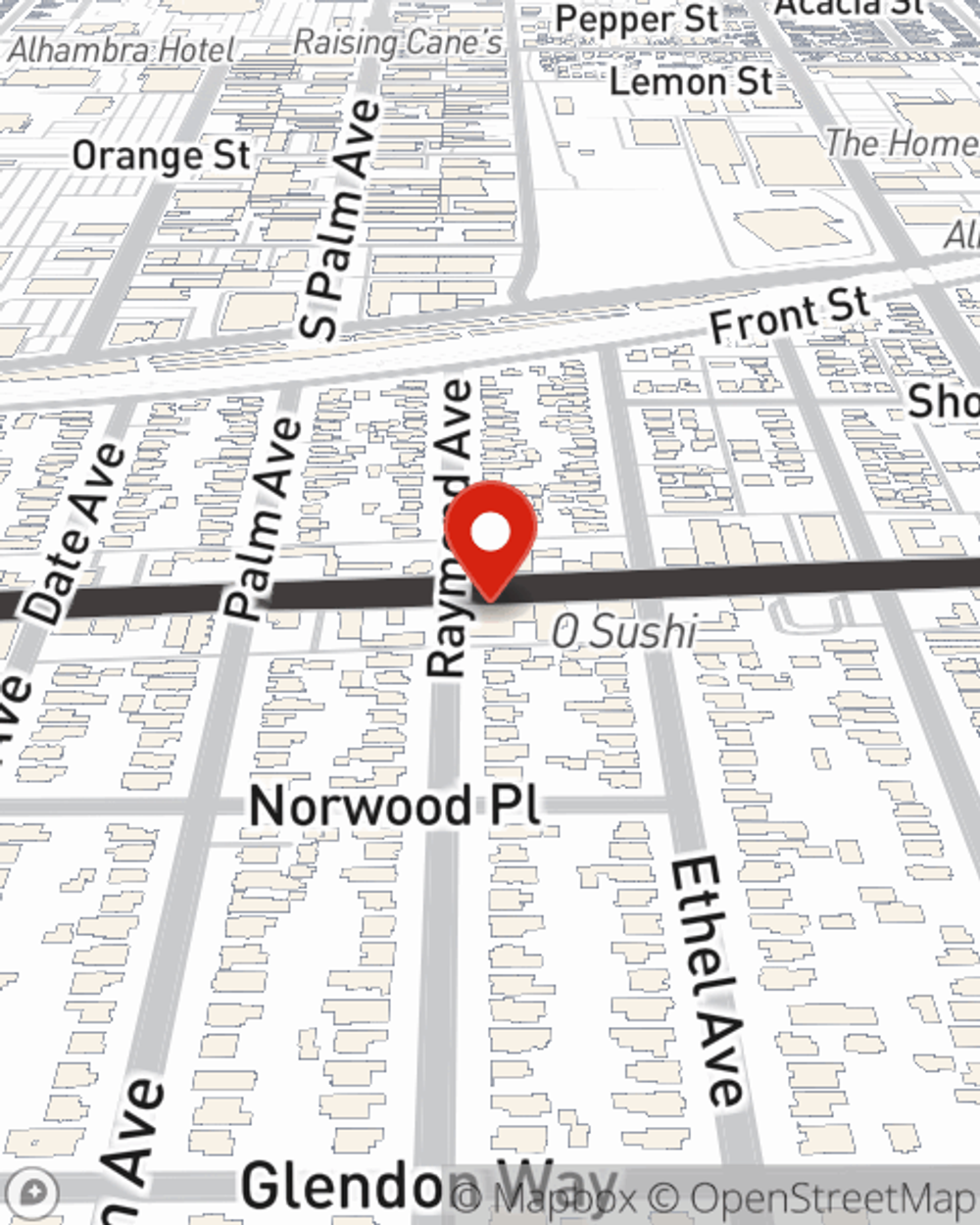 Map showing State Farm Agent's office