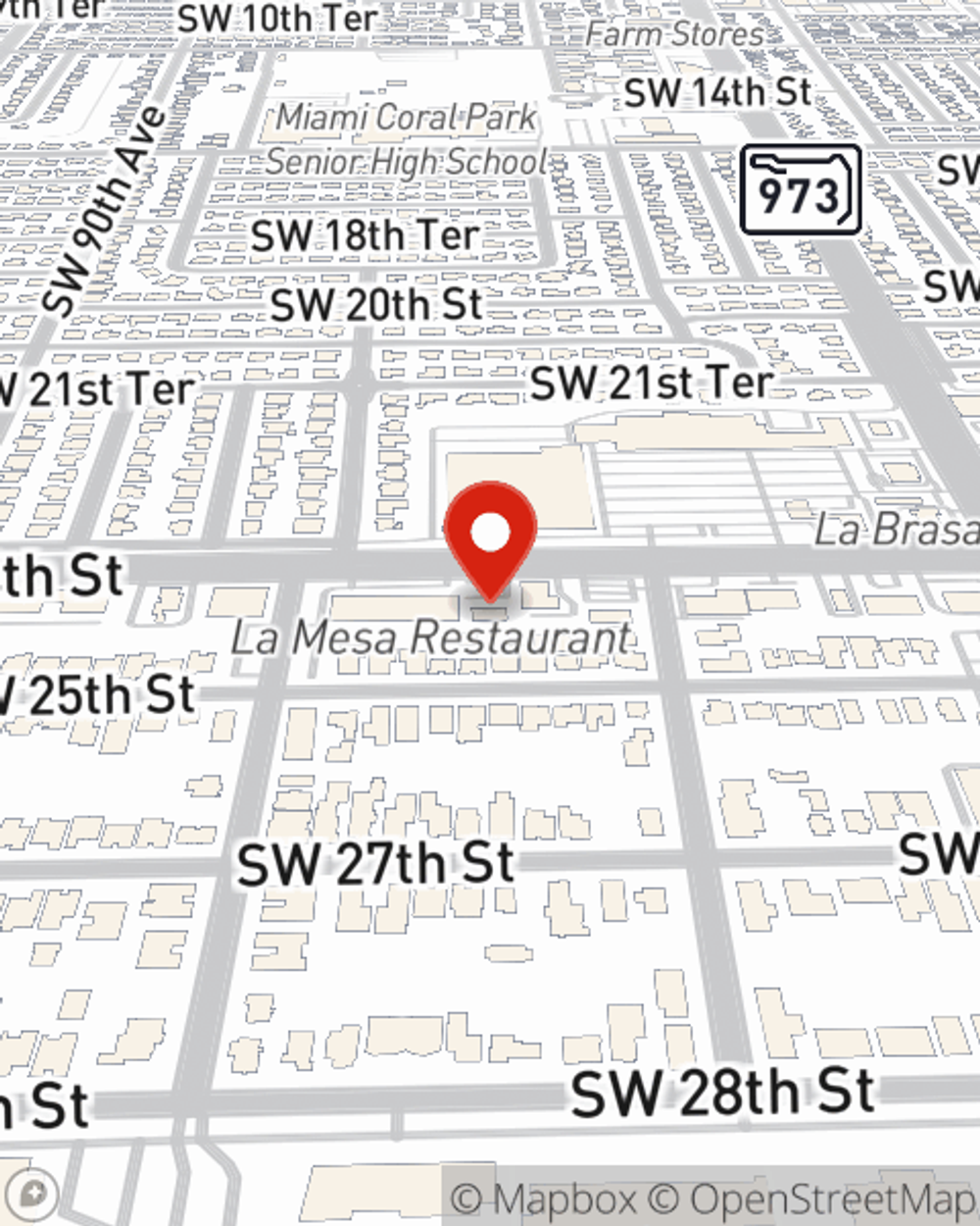 Map showing State Farm Agent Richard Cossio's office at 8830 Coral Way Miami, FL