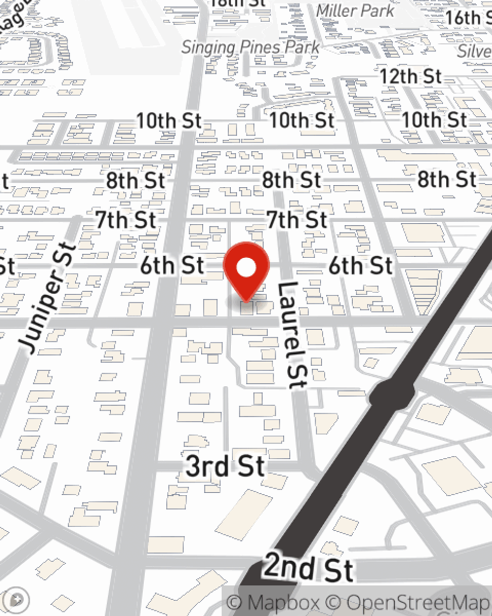 Map showing State Farm Agent's office