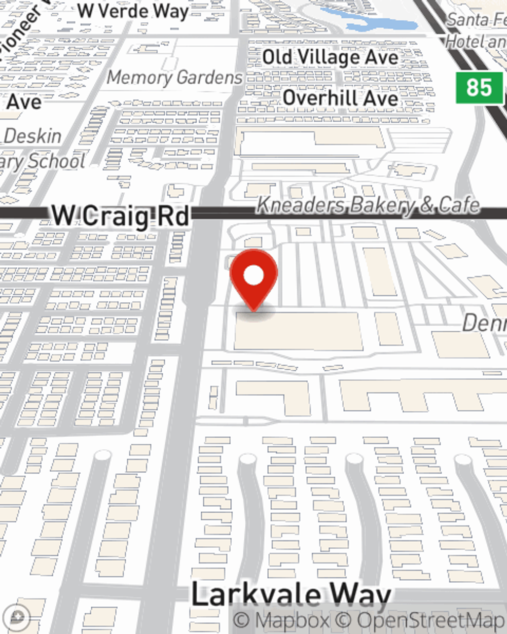 Map showing State Farm Agent Gary Gibson's office at 7171 W Craig Rd # 109 Las Vegas, NV