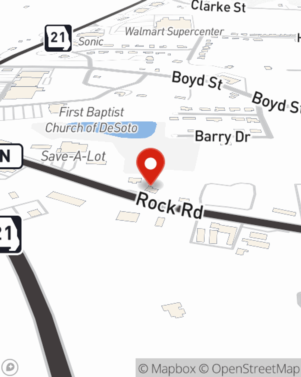 Map showing State Farm Agent's office