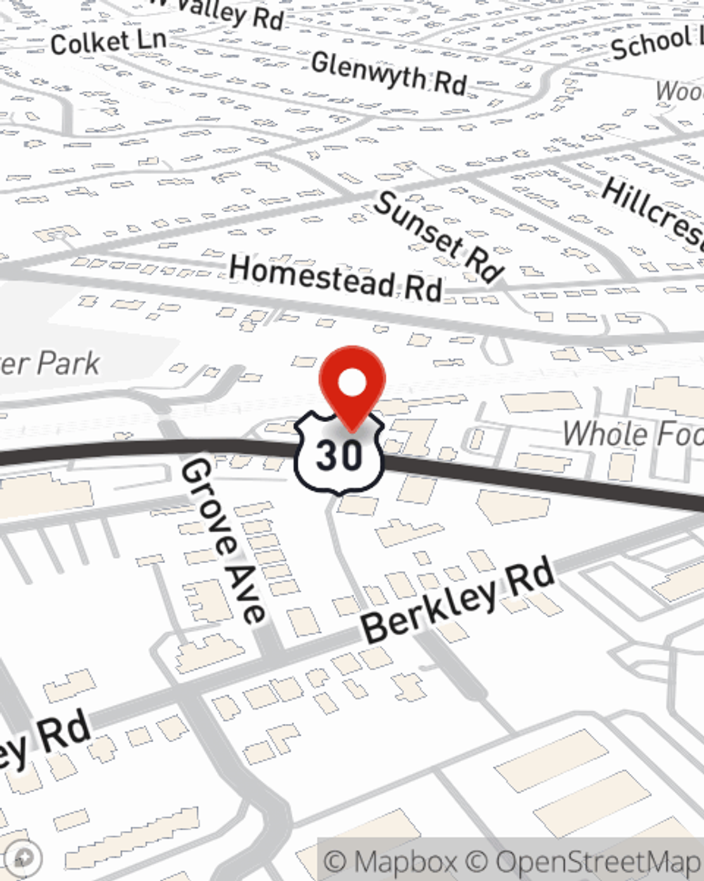 Map showing State Farm Agent Steve Melniczak's office at 873 W Lancaster Ave, Devon, PA