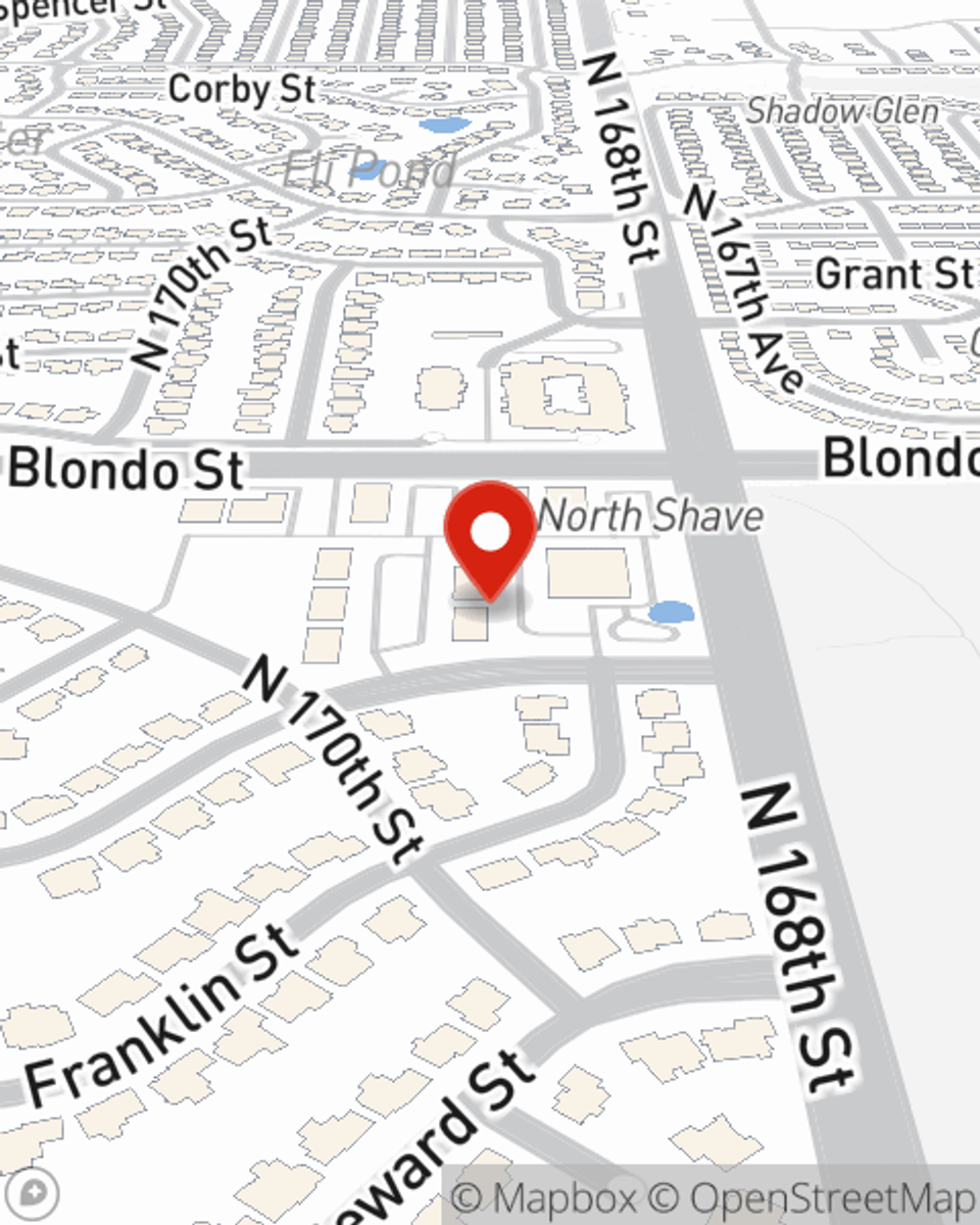 Map showing State Farm Agent's office