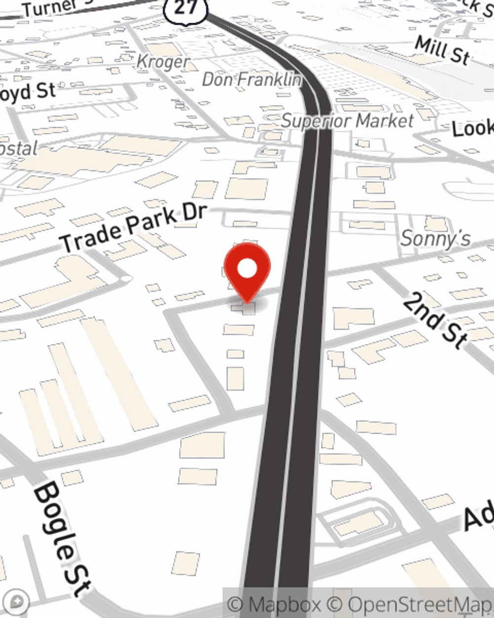 Map showing State Farm Agent Chad Smallwood's office at 823 S Hwy 27, Suite 2, Somerset, KY