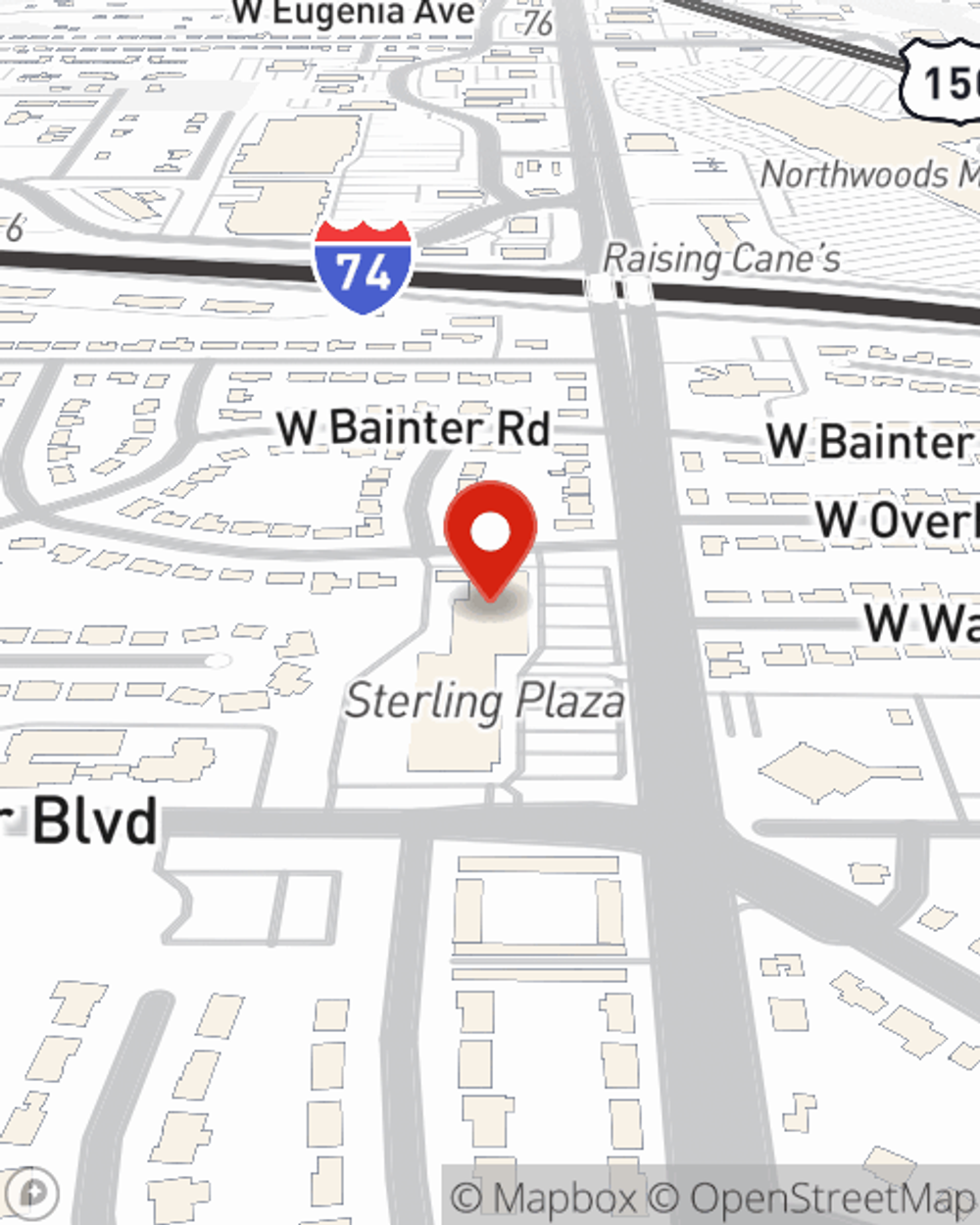 Map showing State Farm Agent Aaron Kilgore's office at 3805 N Sterling Avenue, Peoria, IL