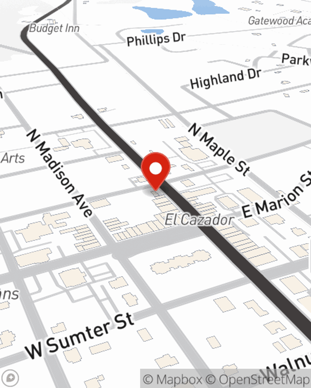 Map showing State Farm Agent Tim Broyles's office at 121 N Jefferson Avenue, Eatonton, GA