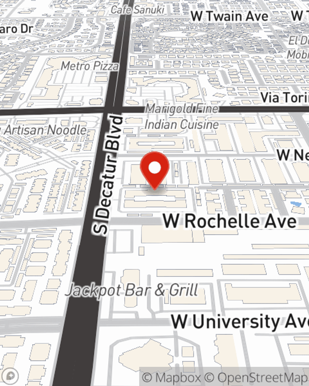 Map showing State Farm Agent Christina Gonzalez's office at 4270 S Decatur Blvd, Suite B1A, Las Vegas, NV