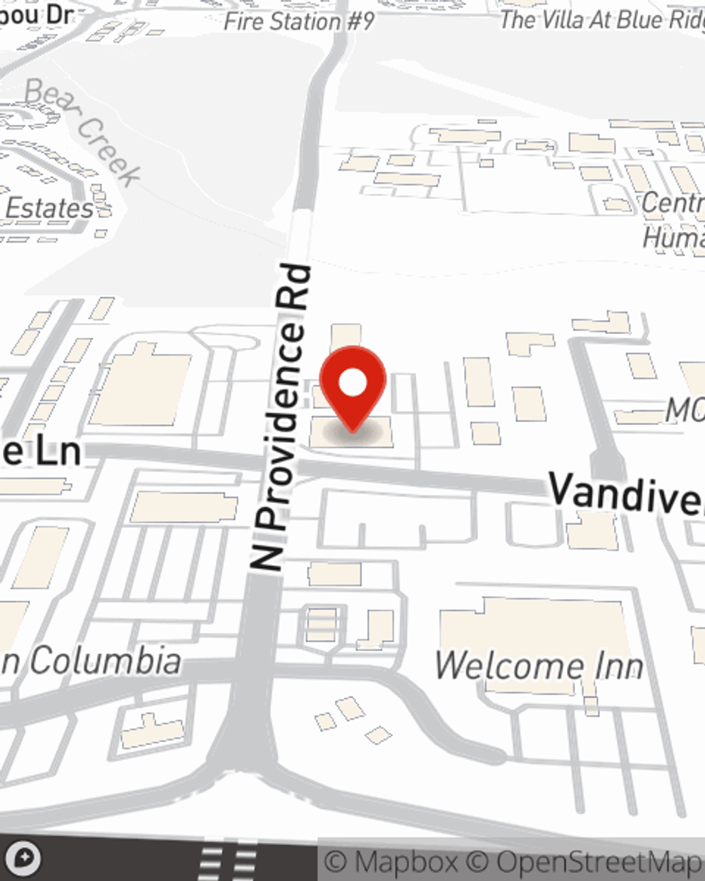Map showing State Farm Agent's office