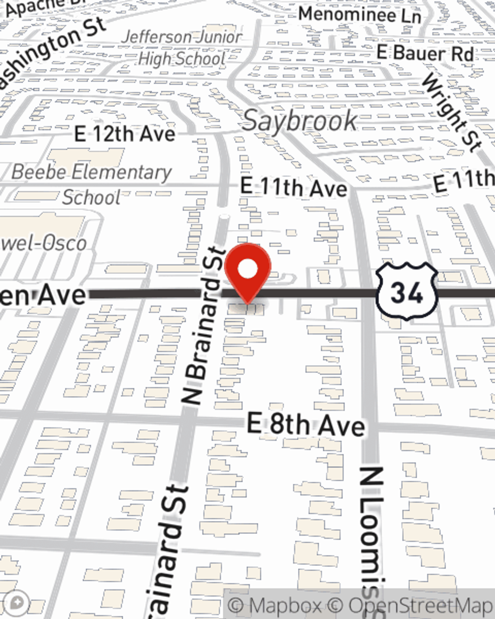 Map showing State Farm Agent Dan Parker's office at 304 E Ogden Avenue Naperville, IL