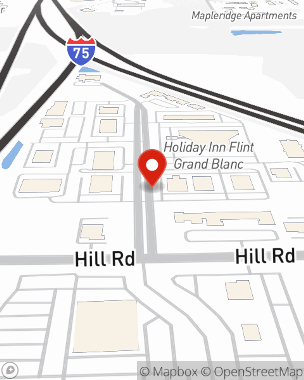 Map showing State Farm Agent Paul Donnelly's office at 5409 Gateway Centre Blvd Suite C Flint, MI