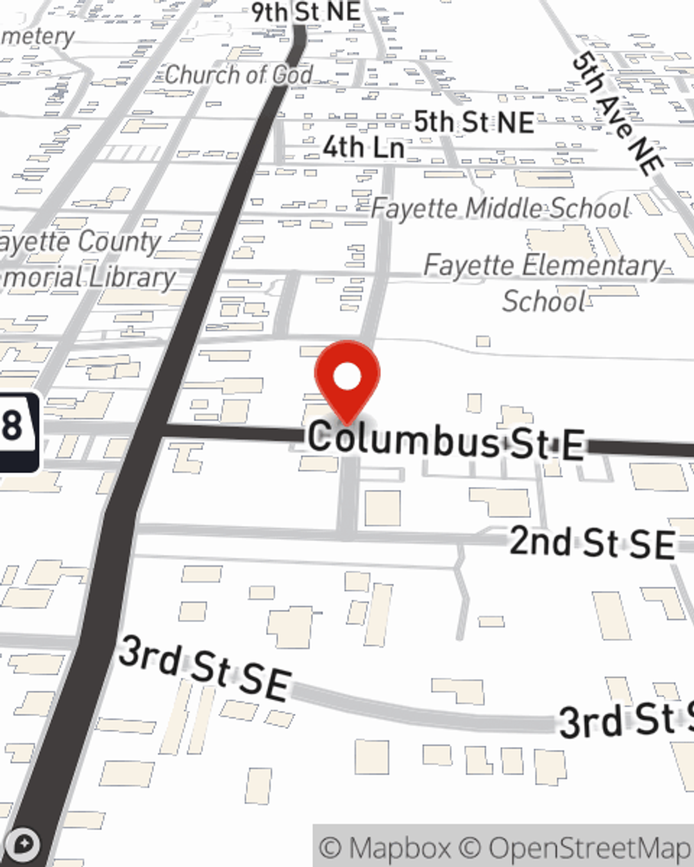 Map showing State Farm Agent's office