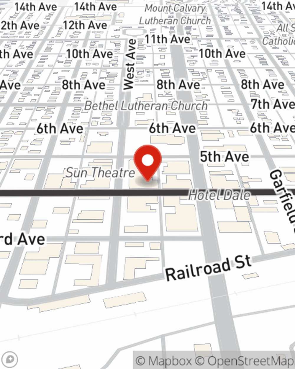 Map showing State Farm Agent's office