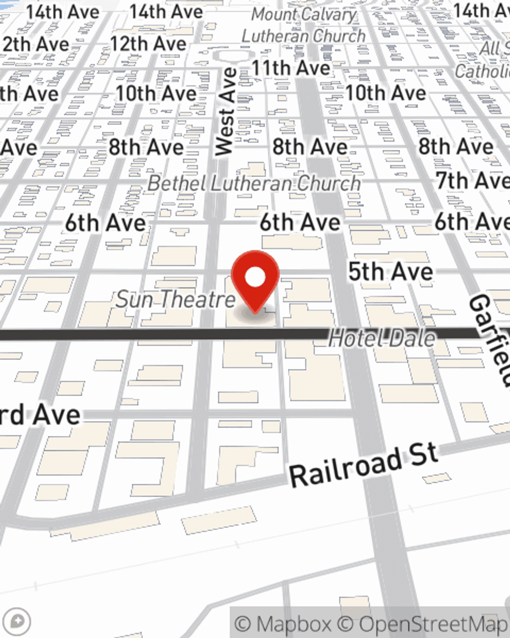 Map showing State Farm Agent's office