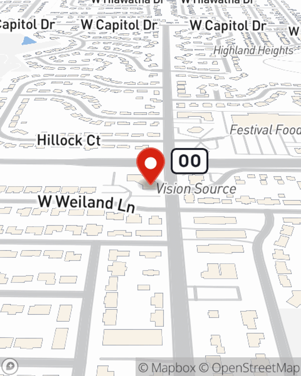 Map showing State Farm Agent Matt Holtebeck's office at 2711 N Mason St Appleton, WI