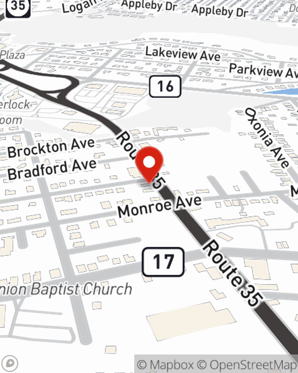 Map showing State Farm Agent Mansa Nicome's office at 605 HIGHWAY 35 NEPTUNE, NJ